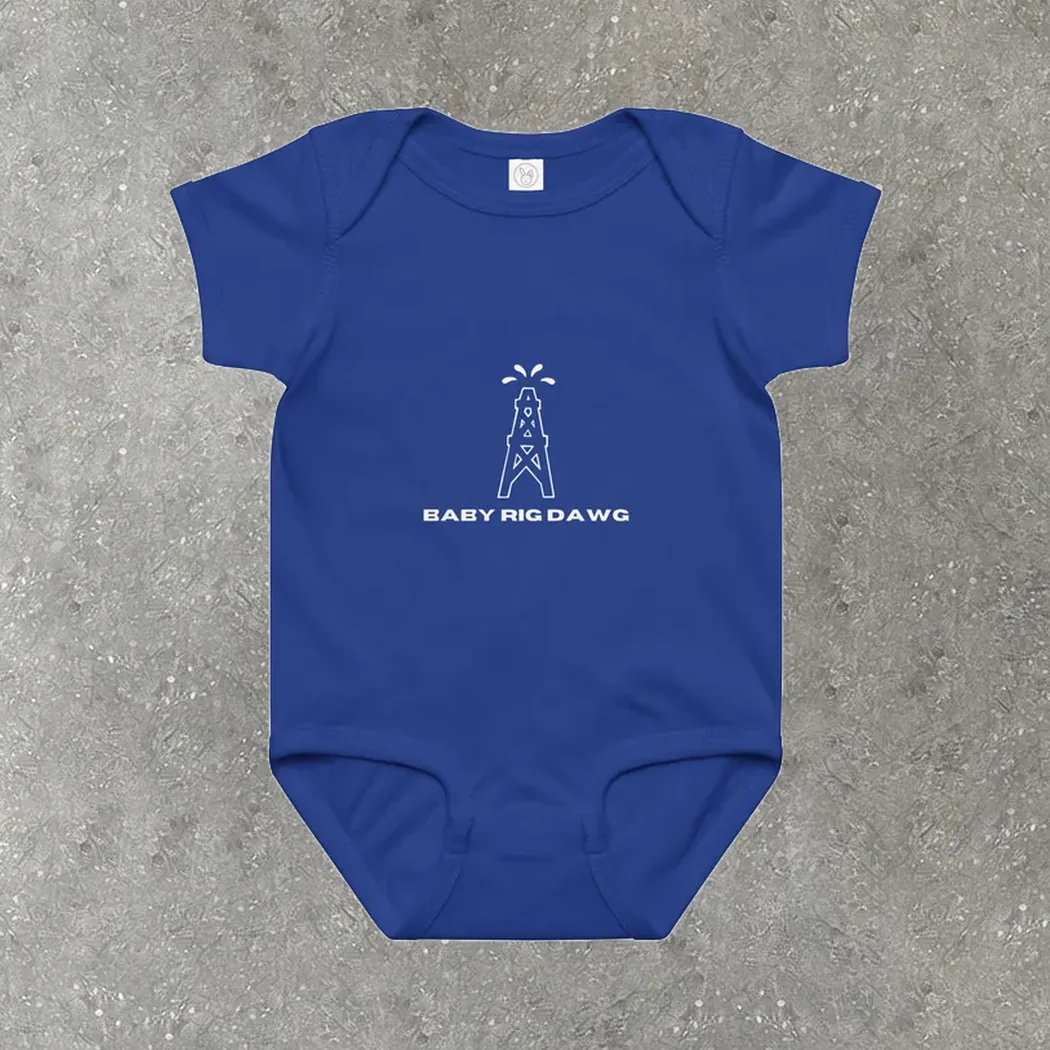 Baby Rig Dawg Bodysuit in royal blue