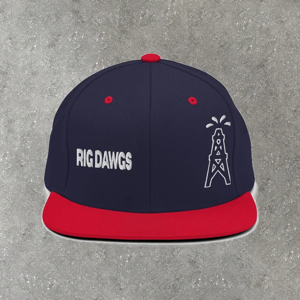 Rig Dawgs Snapback in navy / red