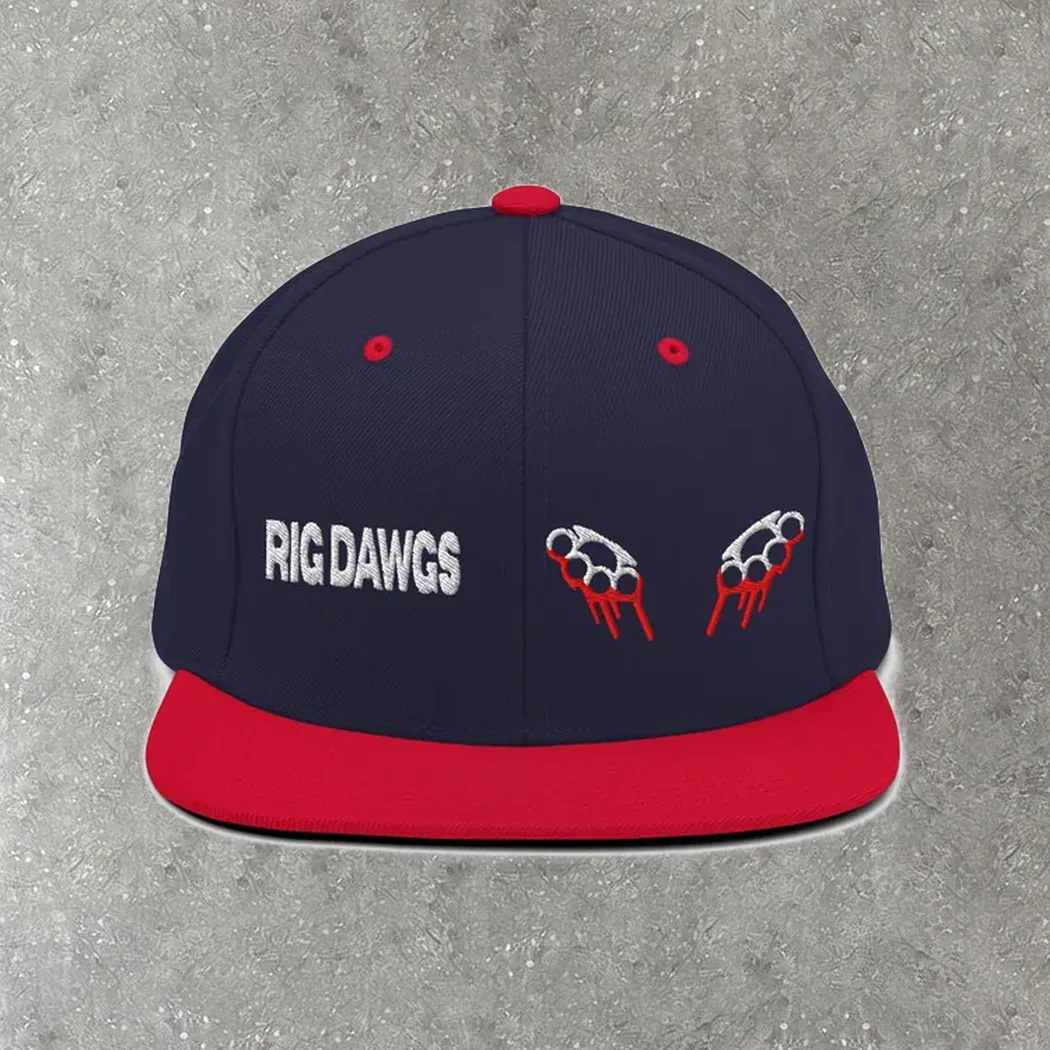 Knuckle Duster Snapback in navy / red