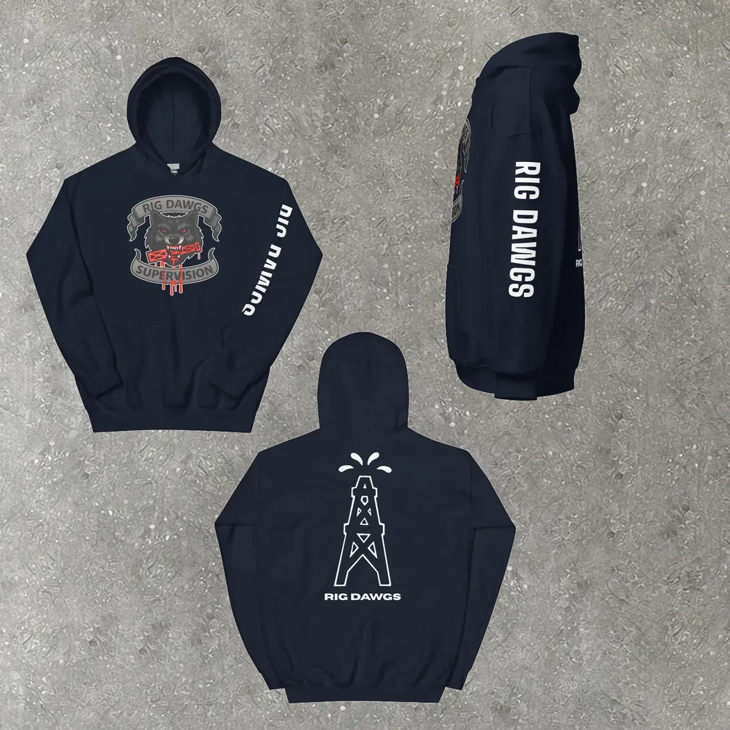 Wolf Patch Hoodie in navy