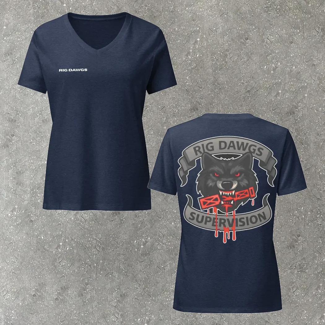 Rig Dawgs Women's V-Neck in navy