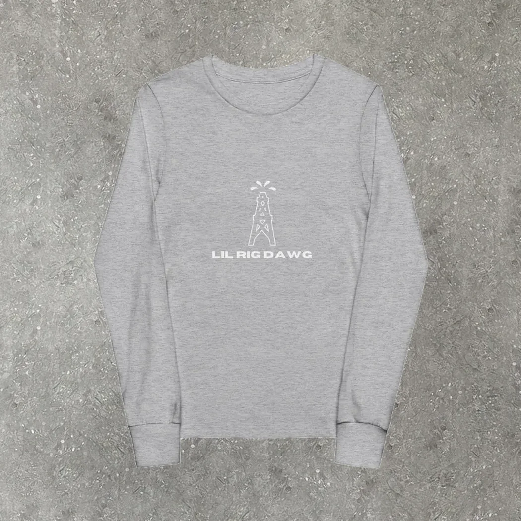 Lil Rig Dawg Youth Long Sleeve in heather grey