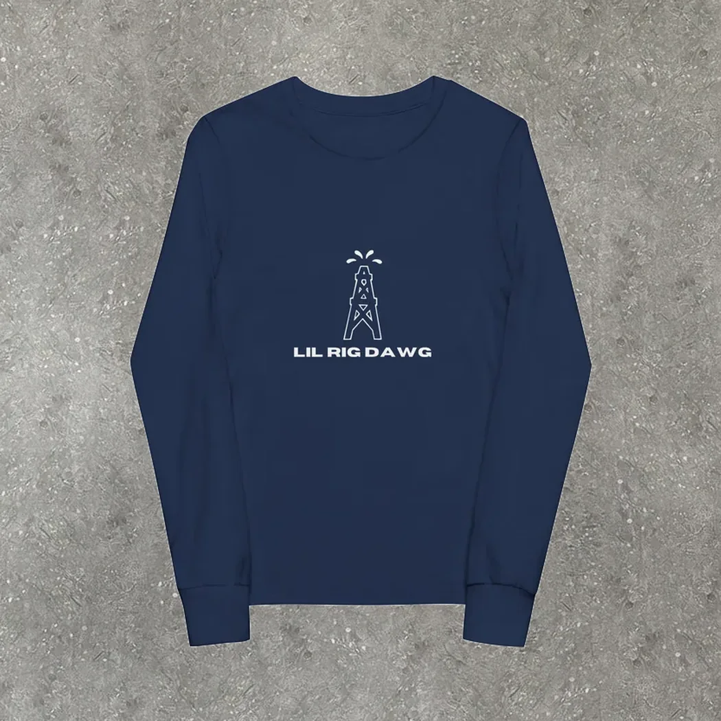 Lil Rig Dawg Youth Long Sleeve in navy