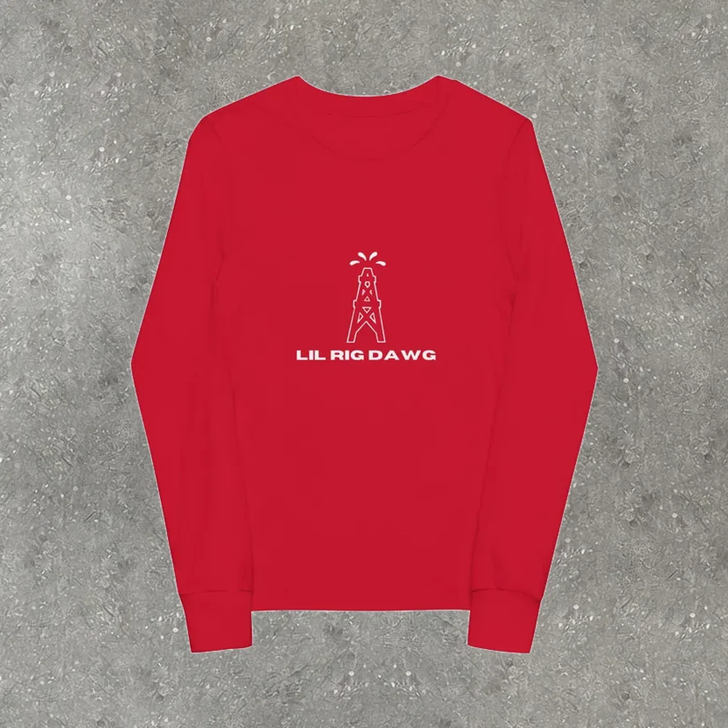 Lil Rig Dawg Youth Long Sleeve in red