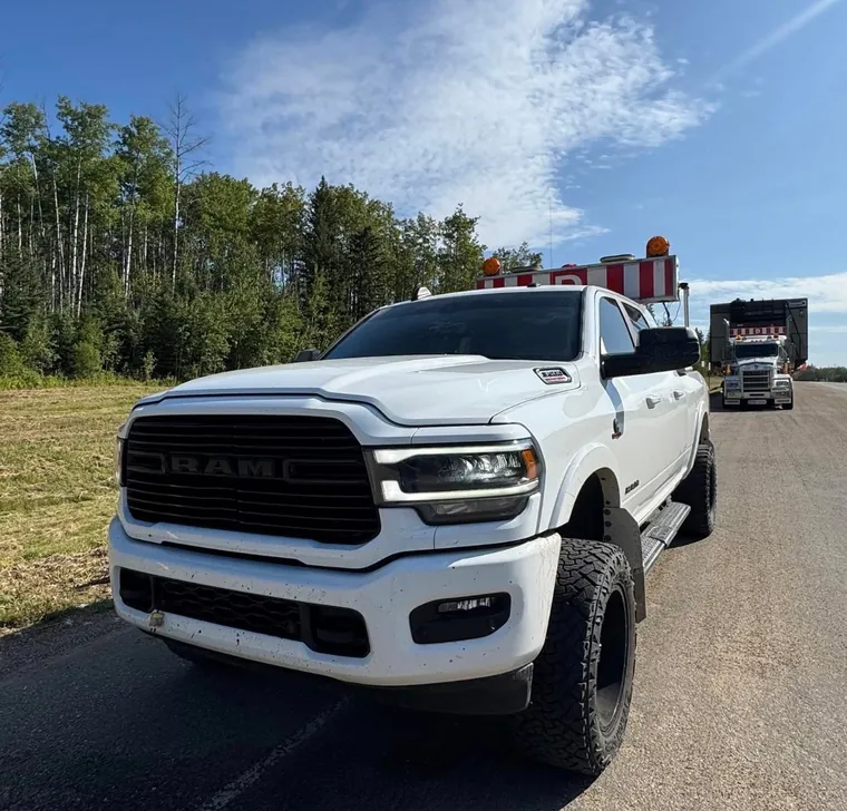 The pilot truck on a clear day